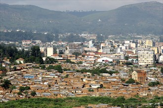 View over houses of suburb and the city Lubango