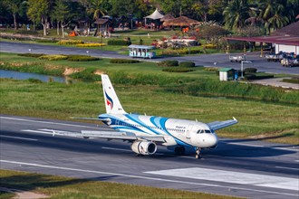 A Bangkok Air Airbus A319 aircraft with the registration HS-PPT at Koh Samui Airport