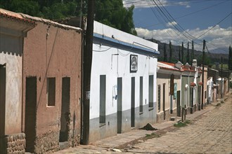 Paved street and houses in Tilcara
