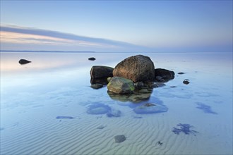 Boulders in the Baltic Sea at low tide