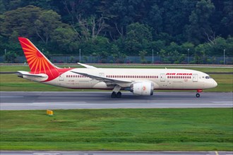An Air India Boeing 787-8 Dreamliner aircraft with the registration VT-ANR at Changi Airport