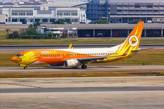 A NokAir Boeing 737-800 aircraft with the registration HS-DBT at Bangkok Don Mueang Airport