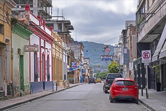 Street with colonial buildings in the city centre of San Salvador de Jujuy