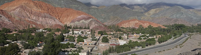 Panoramic view over the village Purmamarca