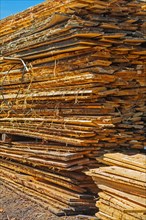 Stack of rough wooden boards