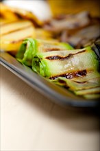 Grilled assorted vegetables dressed with extra virgin olive oil