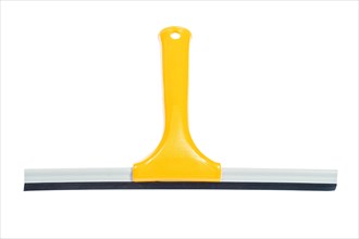 Yellow window wiper against a white background