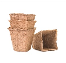 Square peat pots insulated