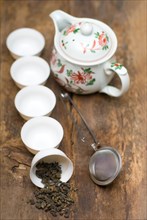 Dry green chinese tea set