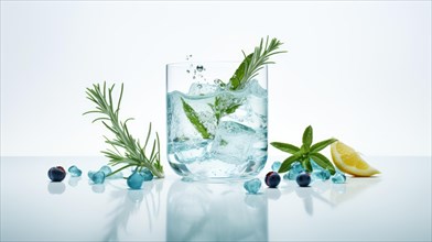 Mojito cocktail with blueberry