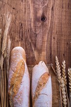 Baguettes and ears on vintage board