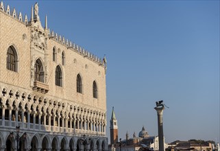 Main facade of the Doge's Palace in the evening light