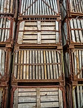 Old-fashioned wooden crates