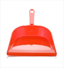 A red dustpan insulates