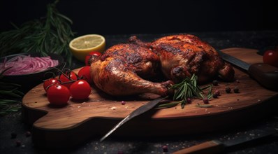 Whole roasted chicken with rosemary