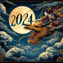 Happy Chinese new year 2024 poster card