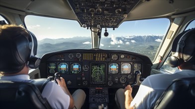 View from the cockpit with 2 pilots