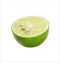 Green fresh lime isolated over white background