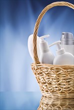 Copy the room view to the care products in the wicker basket