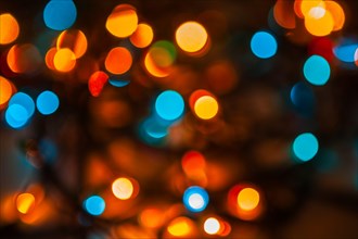 Abstract bokeh of street lamps