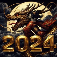 Happy Chinese new year 2024 poster card