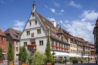 Old town with restaurants and historic buildings