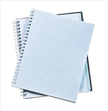 Blank spiral copybooks isolated on white