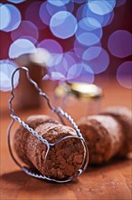 Champagne corcks on blurred background