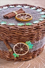Close-up of a wicker basket