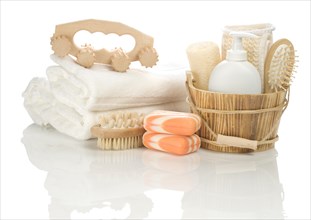 Bathing accessories isolated
