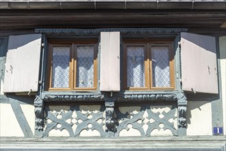 Half-timbered windows in the historic old town