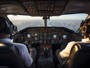 View from the cockpit with 2 pilots