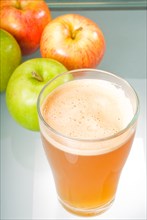 Fresh and healty natural apple juice unfiltered