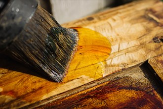 Processing solid wood with varnish and epoxy. furniture restoration