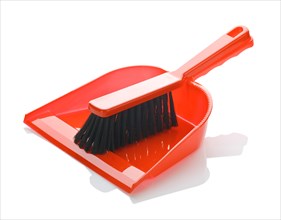 Brush on dustpan