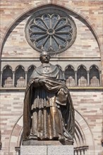 Statue of Charles-Emile Freppel in front of the church of St Peter and Paul
