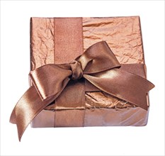 Brwon gift box with bow