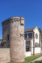 Defence defence tower of the historic city wall and synagogue at the Neher city gate