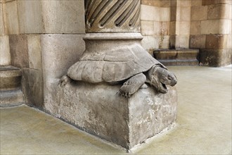 Column base in the shape of a tortoise
