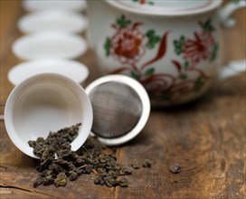 Dry green chinese tea set