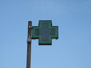 Green cross pharmacy sign