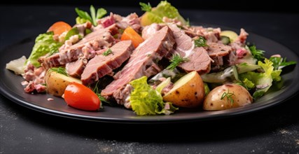 Salad with roast beef