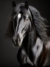 Painting black horse with white blaze
