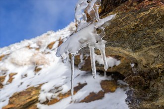 Natural ice sculptures created by ice in sierra nevada