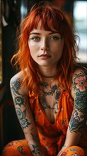 Young red-haired model