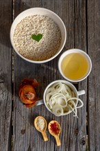 Raw Ingredient to Make the Saffron Rice