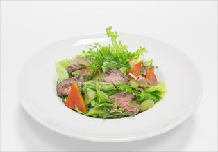 Gourmet salad with roast beef