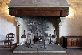 Historic open fireplace
