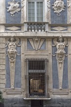 Caryatids on the facade of Palazzo Nicolosio Lomellino