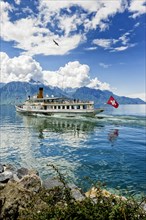 Historic excursion steamer on Lake Geneva